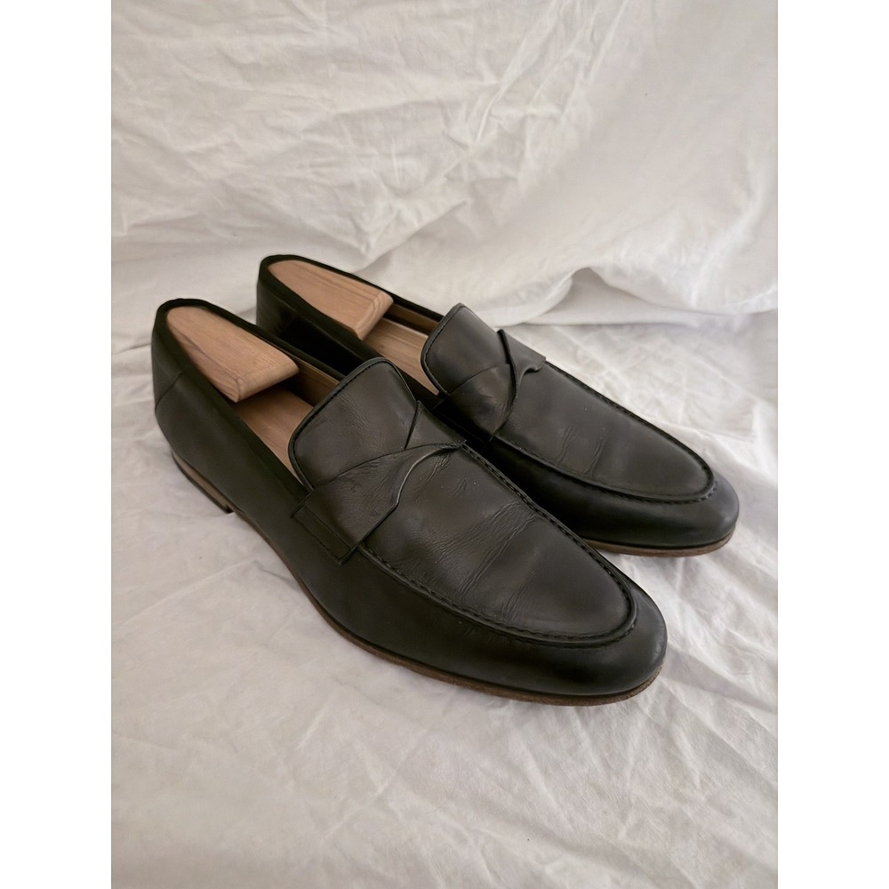 M.GEMI Men's Black Leather Loafers - EU 41 (US 8)